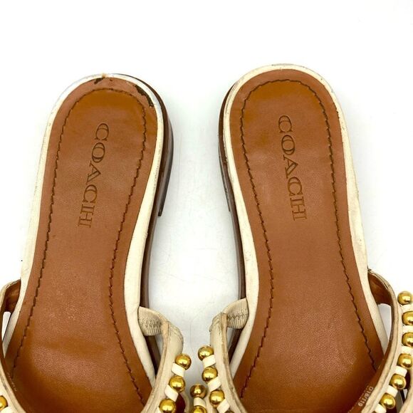Coach Isa Women’s White Leather Sandals Size 6B - Picture 6 of 9